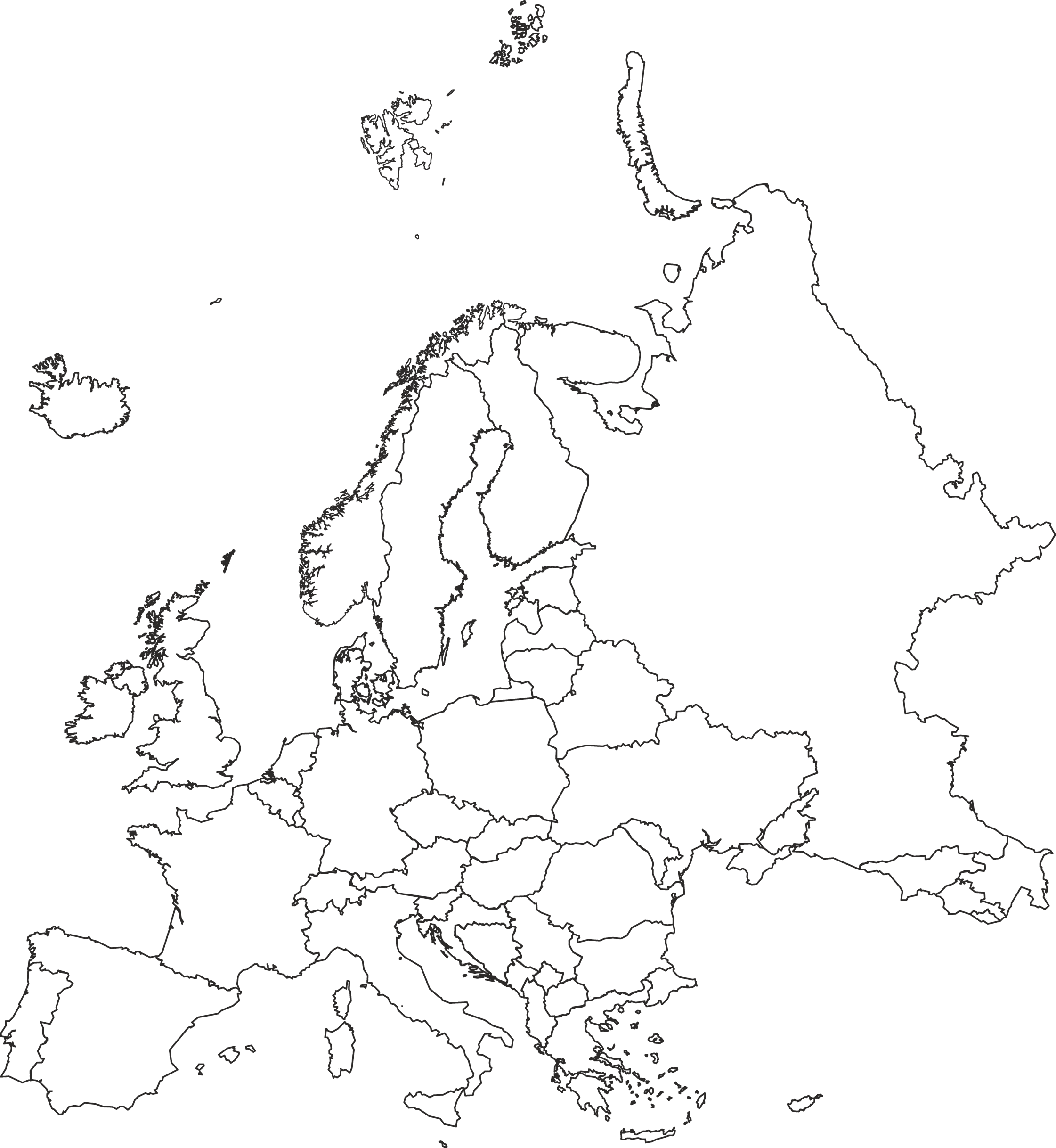 Mapa Europy z krajami, w których CALLA zrealizowała projekty